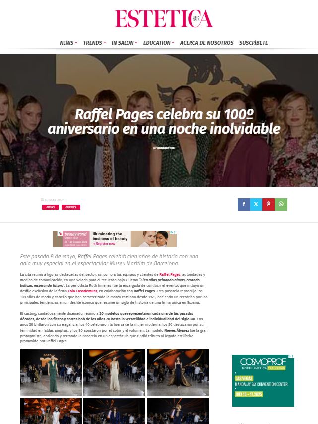 Raffel Pages celebra su 100º aniversario en una noche inolvidable